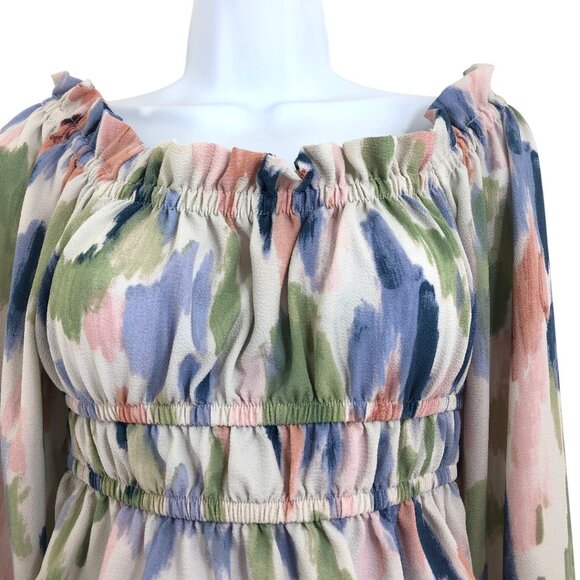 Sofia Jeans by Sofia Vergara Women’s Square Neck Peplum Top with Long Sleeves XS - Picture 4 of 11